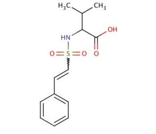 3-methyl-2-({[2-phenylvinyl]sulfonyl}amino)butanoic acid - chemical structure image
