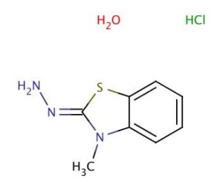 3-Methyl-2-benzothiazolinone hydrazone hydrochloride monohydrate (CAS 38894-11-0) - chemical structure image