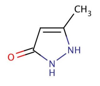 3-Methyl-3-pyrazolin-5-one (CAS 4344-87-0) - chemical structure image