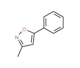 3-Methyl-5-phenylisoxazole (CAS 1008-75-9) - chemical structure image