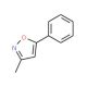 3-Methyl-5-phenylisoxazole (CAS 1008-75-9) - chemical structure image
