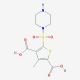3-methyl-5-(piperazin-1-ylsulfonyl)thiophene-2,4-dicarboxylic acid - chemical structure image