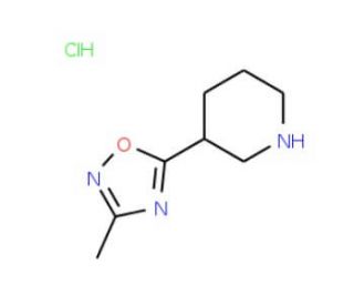 3-methyl-5-(piperidin-3-yl)-1,2,4-oxadiazole hydrochloride - chemical structure image