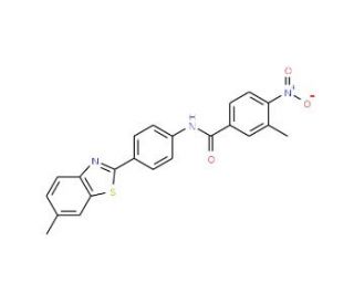 3-Methyl-N-[4-(6-methyl-benzothiazol-2-yl)-phenyl]-4-nitro-benzamide - chemical structure image