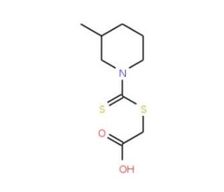 {[(3-methylpiperidin-1-yl)carbonothioyl]thio}acetic acid (CAS 6499-11-2) - chemical structure image