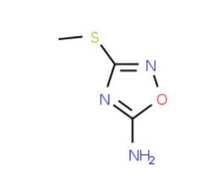 3-(methylthio)-1,2,4-oxadiazol-5-amine (CAS 55864-39-6) - chemical structure image