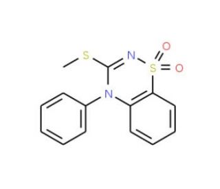 3-Methylthio-4-phenyl-4H-1,2,4-benzothiadiazin-1,1-dioxide - chemical structure image
