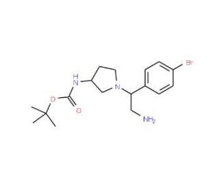 3-N-Boc-Amino-1-[2-amino-1-(4-bromo-phenyl)-ethyl]-pyrrolidine (CAS 886365-21-5) - chemical structure image