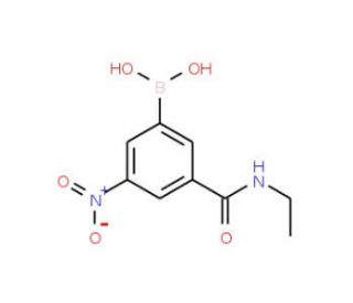 3-(N-Ethylaminocarbonyl)-5-nitrobenzeneboronic acid (CAS 871332-79-5) - chemical structure image