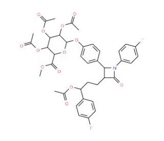 3-O-Acetyl Ezetimibe 2,3,4-Tri-O-acetyl-&beta;-D-glucuronide Methyl Ester (CAS 190448-56-7) - chemical structure image