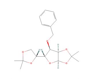 3-O-Benzyl-1,2:5,6-di-O-isopropylidene-a-D-allofuranose (CAS 22331-21-1) - chemical structure image