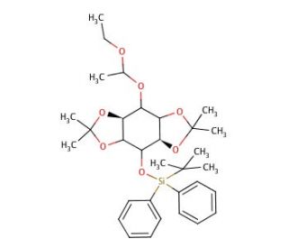 3-O-(TBDPS)-6-O-(D,L-1-Ethoxyethyl)-1,2:4,5-bis-O-(1-methylethylidene)-D,L-myo-inositol - chemical structure image