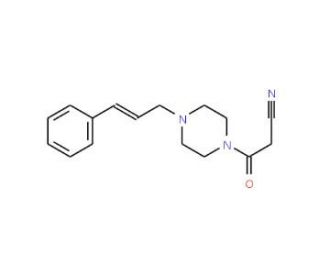 3-Oxo-3-{4-[(2E)-3-phenylprop-2-en-1-yl]piperazin-1-yl}propanenitrile - chemical structure image