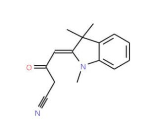 3-Oxo-4-(1,3,3-trimethyl-1,3-dihydro-indol-2-ylidene)-butyronitrile (CAS 97214-25-0) - chemical structure image