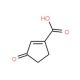 3-Oxo-cyclopent-1-enecarboxylic acid (CAS 108384-36-7) - chemical structure image