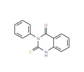 3-Phenyl-1,2,3,4-tetrahydro-2-thioxoquinazolin-4-one (CAS 18741-24-7) - chemical structure image