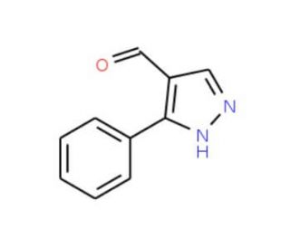 3-Phenyl-1H-pyrazole-4-carboxaldehyde (CAS 26033-20-5) - chemical structure image