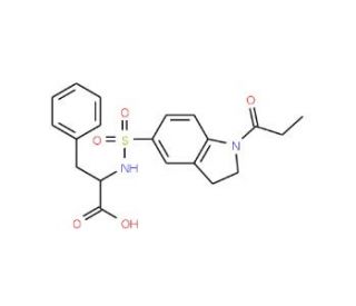 3-Phenyl-2-{[(1-propionyl-2,3-dihydro-1H-indol-5-yl)sulfonyl]amino}propanoic acid - chemical structure image
