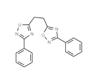 3-Phenyl-5-[2-(3-phenyl-1,2,4-oxadiazol-5-yl)-ethyl]-1,2,4-oxadiazole (CAS 22020-64-0) - chemical structure image