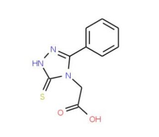 (3-Phenyl-5-thioxo-1,5-dihydro-[1,2,4]triazol-4-yl)-acetic acid (CAS 185034-18-8) - chemical structure image