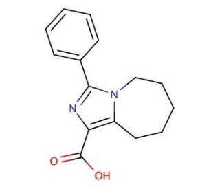 3-phenyl-6,7,8,9-tetrahydro-5H-imidazo[1,5-a]azepine-1-carboxylic acid - chemical structure image