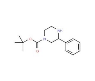 3-phenyl-piperazine-1-carboxylic acid tert-butyl ester (CAS 502649-25-4) - chemical structure image