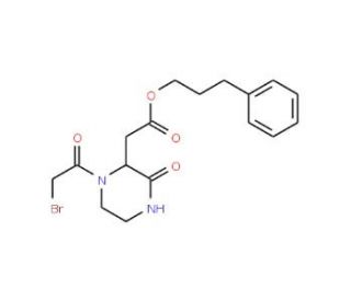 3-Phenylpropyl 2-[1-(2-bromoacetyl)-3-oxo-2-piperazinyl]acetate - chemical structure image