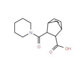 3-(Piperidin-1-ylcarbonyl)bicyclo[2.2.1]hept-5-ene-2-carboxylic acid - chemical structure image