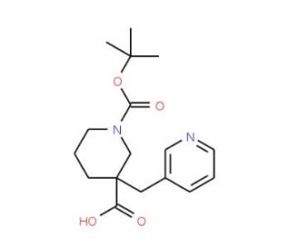 3-(Pyridin-3-ylmethyl)piperidine-3-carboxylic acid, N-BOC protected (CAS 887344-18-5) - chemical structure image