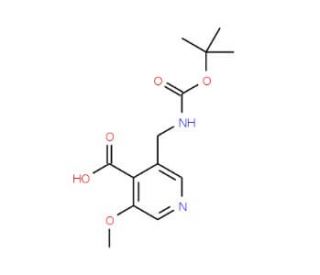 3-((tert-Butoxycarbonylamino)methyl)-5-methoxyisonicotinic acid (CAS 1138444-21-9) - chemical structure image