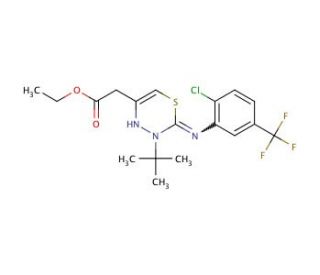 [3-tert-Butyl-2-(2-chloro-5-trifluoromethyl-phenylimino)-3,4-dihydro-2H-[1,3,4]thiadiazin-5-yl]-acetic acid ethyl ester - che