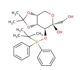 3-tert-Butyldiphenylsilyl-4,5-O-(1-methylethyldiene)-&beta;-D-fructopyranose - chemical structure image