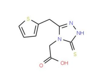 (3-Thiophen-2-ylmethyl-5-thioxo-1,5-dihydro-[1,2,4]triazol-4-yl)-acetic acid (CAS 892874-27-0) - chemical structure image