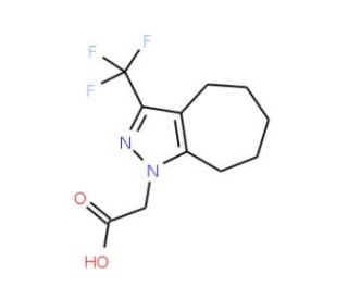 (3-Trifluoromethyl-5,6,7,8-tetrahydro-4H-cycloheptapyrazol-1-yl)-acetic acid (CAS 695191-63-0) - chemical structure image