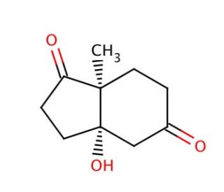 (3&alpha;S,7&alpha;S)-(&plus;)-Hexahydro-3&alpha;-hydroxy-7&alpha;-methyl-1,5-indandione (CAS 33879-04-8) - chemical structure image