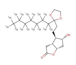 (3aR,4R,5R,6aS)-4-[3-(Ethyleneketal)decanyl]hexahydro-5-hydroxy-2H-cyclopenta[b]furan-2-one-d15 - chemical structure image