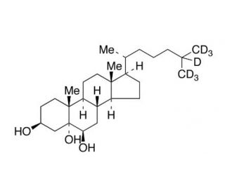 3&beta;,5&alpha;,6&beta;-Trihydroxycholestane-d7 (CAS 127684-07-5) - chemical structure image