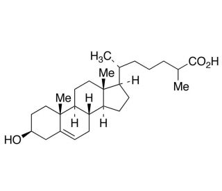 3&beta;-Hydroxy-5-cholestenoic Acid (CAS 6561-58-6) - chemical structure image