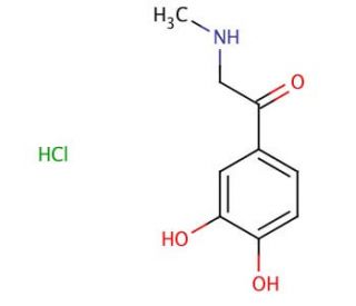 3&prime;,4&prime;-Dihydroxy-2-(methylamino)acetophenone hydrochloride (CAS 62-13-5) - chemical structure image