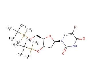 3&prime;,5&prime;-Bis-O-(tert-butyldimethylsilyl)-5-bromo-2&prime;-deoxyuridine (CAS 154925-95-8) - chemical structure image