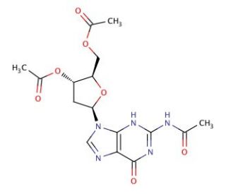 3&prime;,5&prime;,N2-Tri-O-acetyl 2&prime;-Deoxyguanosine - chemical structure image