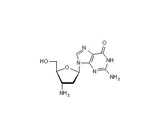 3&prime;-Amino-2&prime;,3&prime;-dideoxyguanosine (CAS 66323-49-7) - chemical structure image