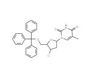3&prime;-Chloro-3&prime;-deoxy-5&prime;-O-tritylthymidine (CAS 34627-62-8) - chemical structure image