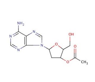3&prime;-O-Acetyl-2&prime;-deoxyadenosine (CAS 6612-73-3) - chemical structure image