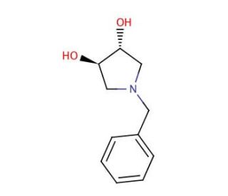 (3R,4R)-(&minus;)-1-Benzyl-3,4-pyrrolidinediol (CAS 163439-82-5) - chemical structure image