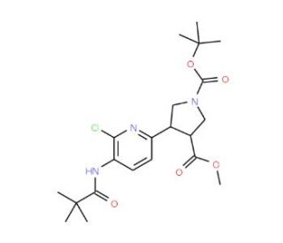 (3R,4R)-1-tert-Butyl 3-methyl 4-(6-chloro-5-pivalamidopyridin-2-yl)pyrrolidine-1,3-dicarboxylate - chemical structure image