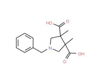 (3R,4S)-1-Benzyl-3,4-dimethylpyrrolidine-3,4-dicarboxylic acid - chemical structure image