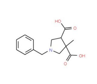 (3R,4S)-1-Benzyl-3-methylpyrrolidine-3,4-dicarboxylic acid - chemical structure image