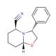 (3R,5S,8aR)-(−)-Hexahydro-3-phenyl-5H-oxazolo[3,2-a]pyridine-5-carbonitrile (CAS 88056-92-2) - chemical structure image