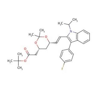 (3R,5S)-Fluvastatin-3,5-acetonide tert-Butyl Ester (CAS 500731-91-9) - chemical structure image